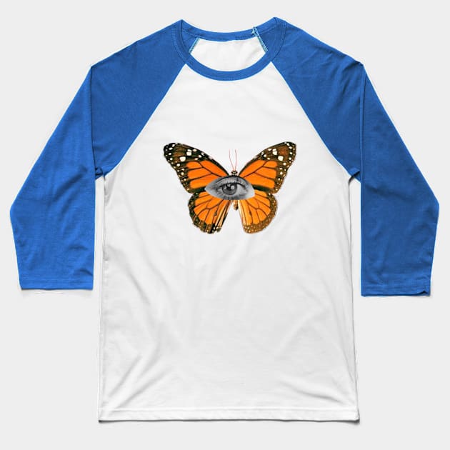 Butterfly Wings Baseball T-Shirt by gisselbatres